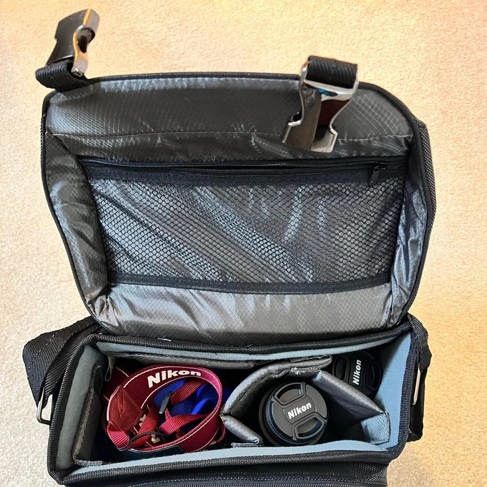 Nikon D3300 DSLR Camera with 1855mm VR II and 55200mm VR II Lenses Red and case